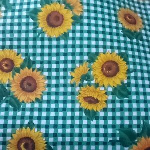 Sunflower 🌻 and Green Checkers Fabric